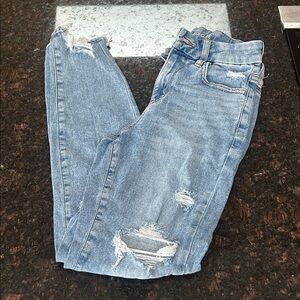 American Eagle Outfitters Light Blue Distressed Skinny Jeans